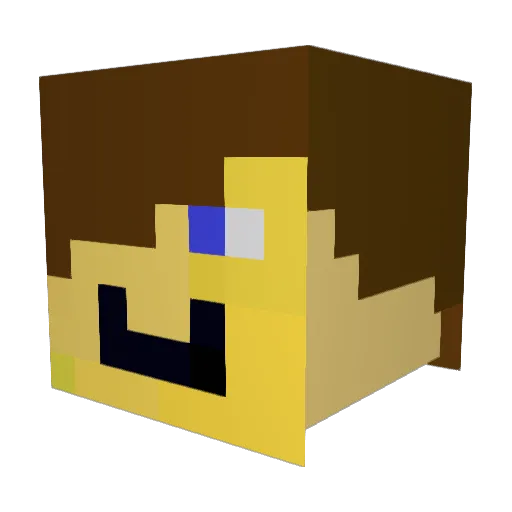 PythonX_02 Minecraft avatar head, 3D render