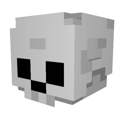 Pyus_ Minecraft avatar head, 3D render