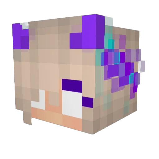 PyxaNatina Minecraft avatar head, 3D render
