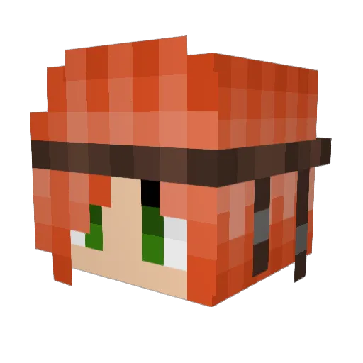 Pyxion Minecraft avatar head, 3D render