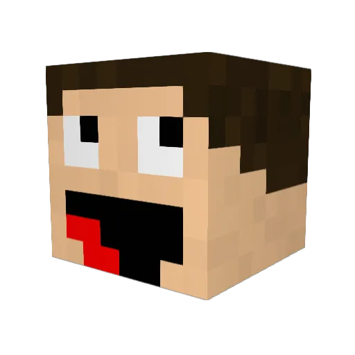Pyxta Minecraft avatar head, 3D render