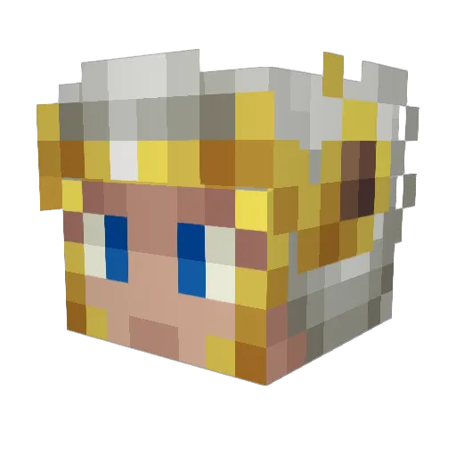 Pyzaro Minecraft avatar head, 3D render