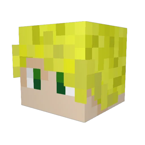 Pz11075 Minecraft avatar head, 3D render