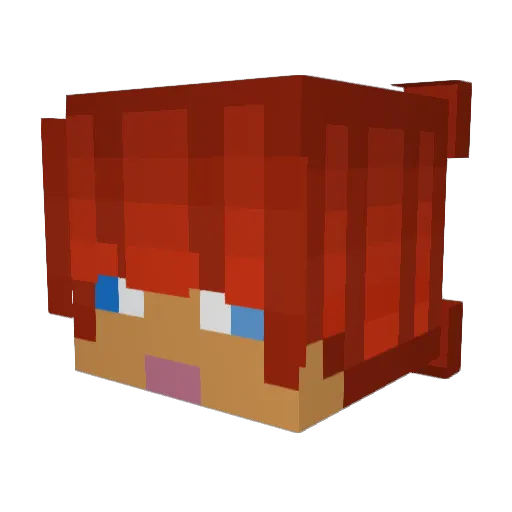 Pzve Minecraft avatar head, 3D render