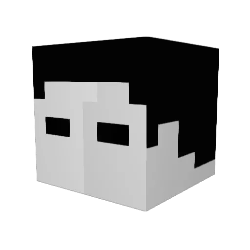 Pzzlwz Minecraft avatar head, 3D render
