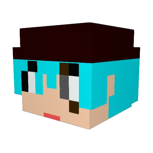 Q2485 Minecraft avatar head, 3D render