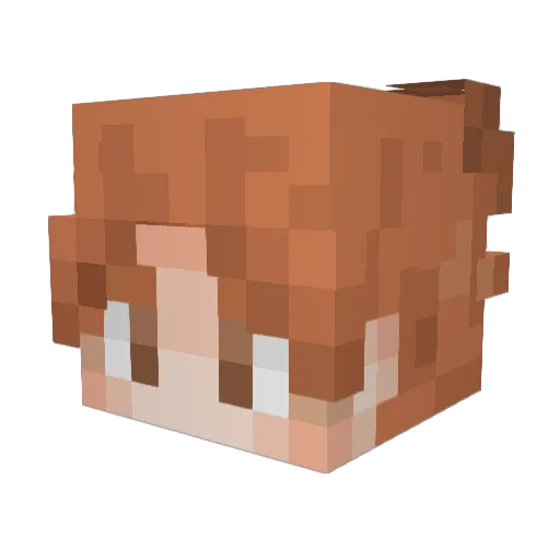 Q33_ Minecraft avatar head, 3D render