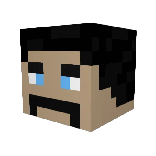Q8top Minecraft avatar head, 3D render