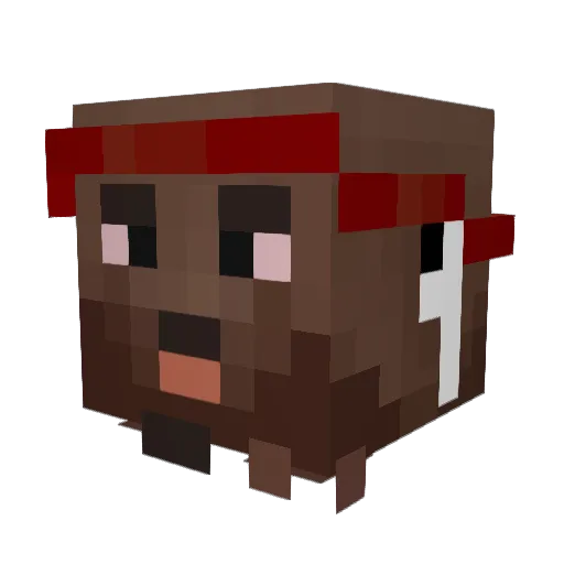 QAB12 Minecraft avatar head, 3D render