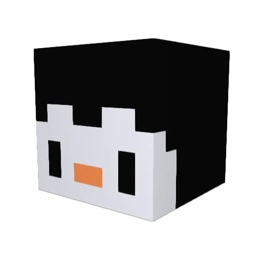 QAERTUJ Minecraft avatar head, 3D render