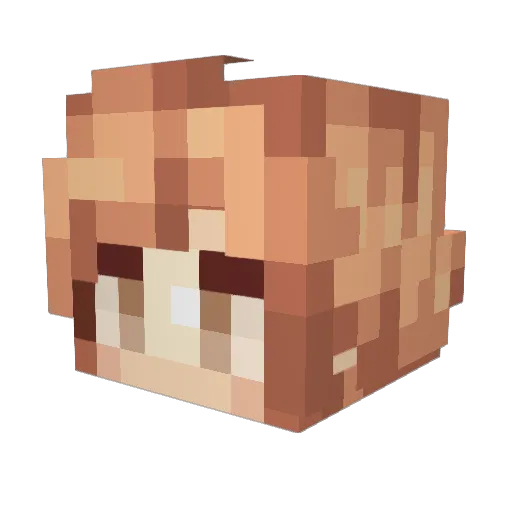 QAOQAO Minecraft avatar head, 3D render