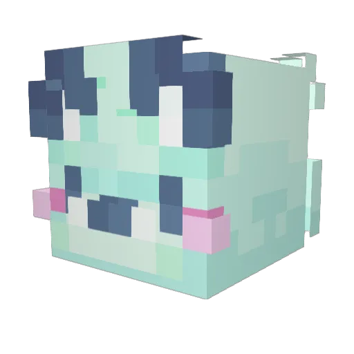 QAQ9358 Minecraft avatar head, 3D render