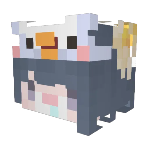 QAQ_0528 Minecraft avatar head, 3D render