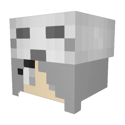 QAQghost Minecraft avatar head, 3D render