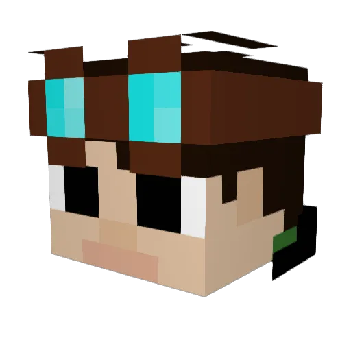 QB2807 Minecraft avatar head, 3D render