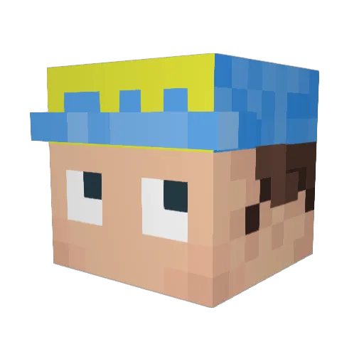 QBLZ Minecraft avatar head, 3D render