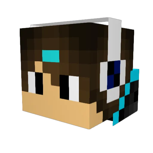 QBYQ Minecraft avatar head, 3D render