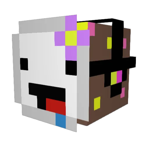 QCHIBOU Minecraft avatar head, 3D render