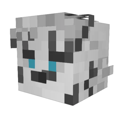 QCIXI Minecraft avatar head, 3D render
