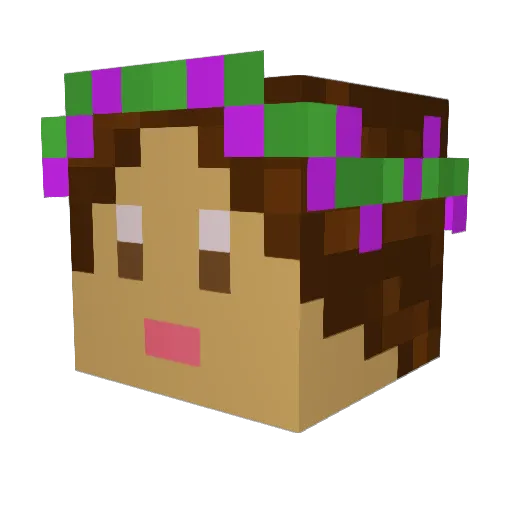 QCLady Minecraft avatar head, 3D render