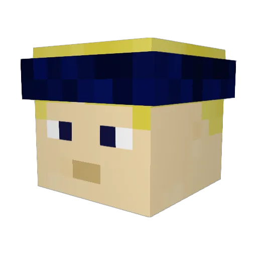 QCRocket96 Minecraft avatar head, 3D render