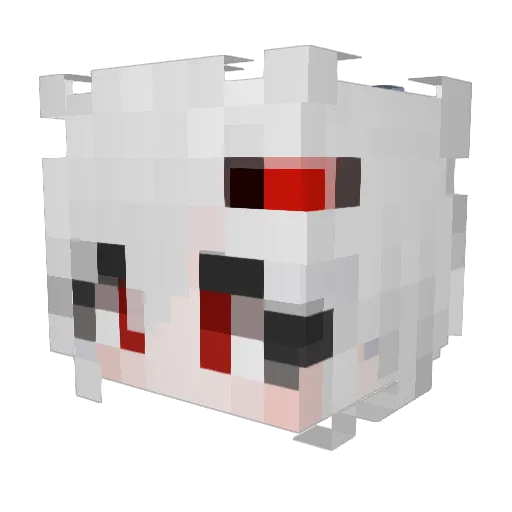 QC_LingYue Minecraft avatar head, 3D render