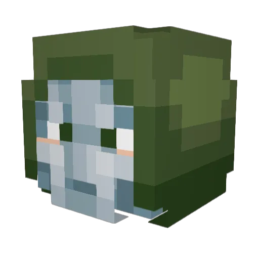 QDeathNick Minecraft avatar head, 3D render