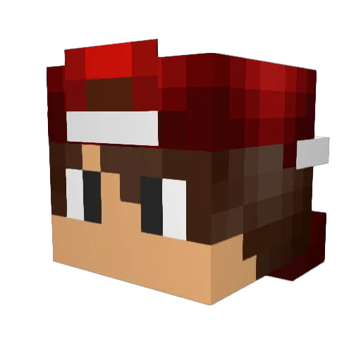 QDogCross Minecraft avatar head, 3D render