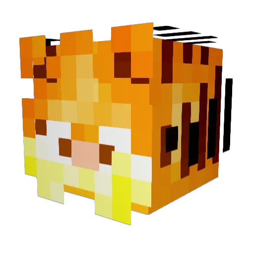 QEQ_W2 Minecraft avatar head, 3D render