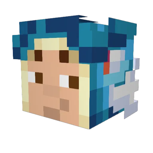 QGC Minecraft avatar head, 3D render
