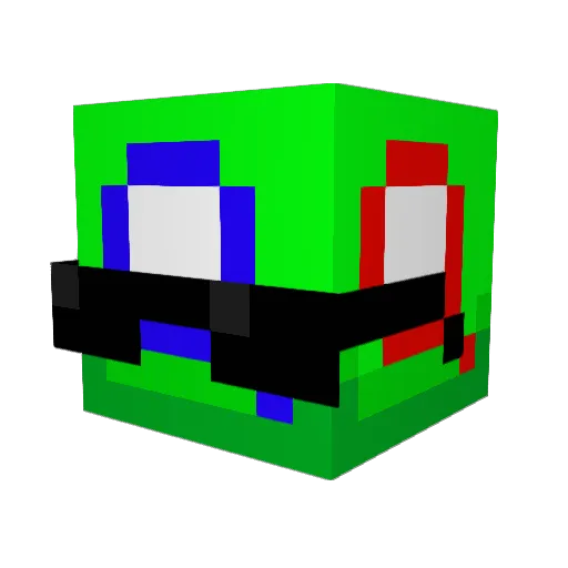 QGrot Minecraft avatar head, 3D render