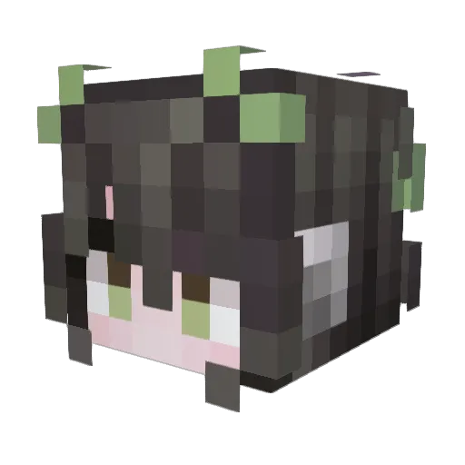 QHR008 Minecraft avatar head, 3D render