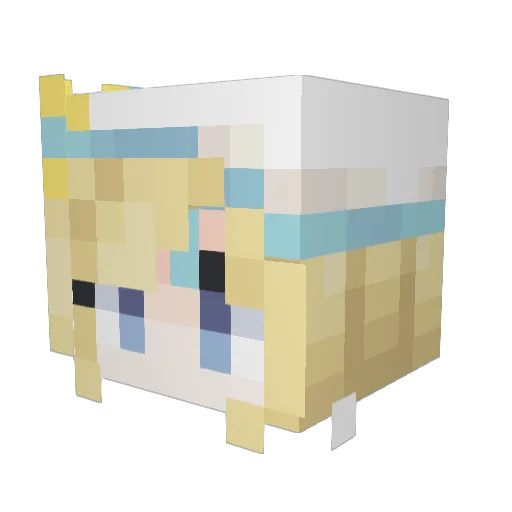 QHcyan Minecraft avatar head, 3D render