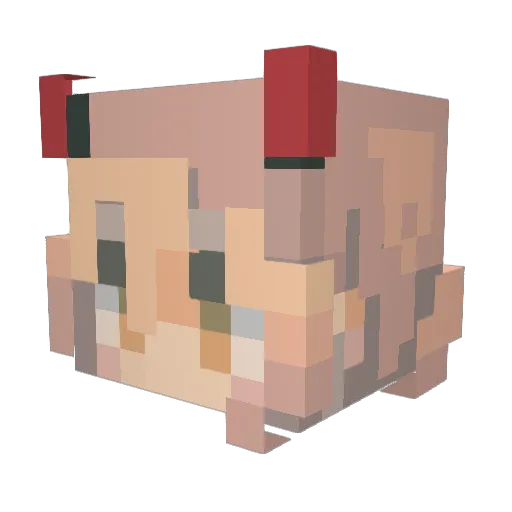 QIANII Minecraft avatar head, 3D render