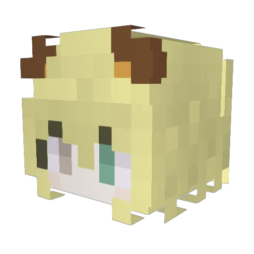 QINGLI04 Minecraft avatar head, 3D render