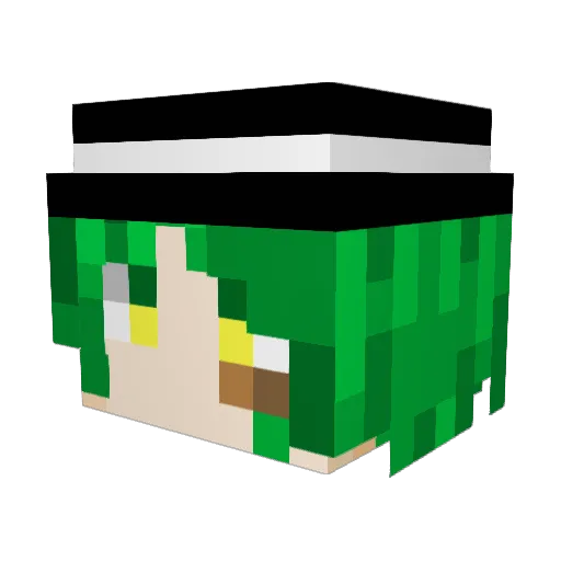 QIN_M_R Minecraft avatar head, 3D render