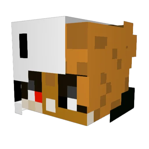 QIO0 Minecraft avatar head, 3D render