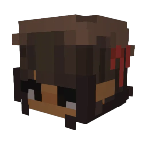 QJ3 Minecraft avatar head, 3D render