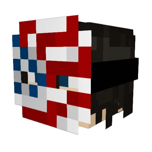 QK65 Minecraft avatar head, 3D render