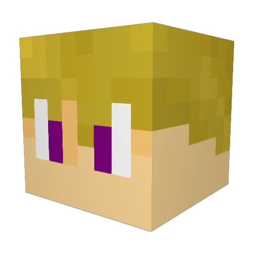 QKiryu Minecraft avatar head, 3D render