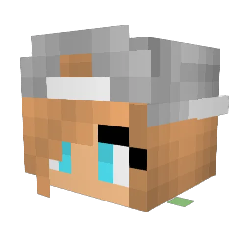 QMELCHER Minecraft avatar head, 3D render