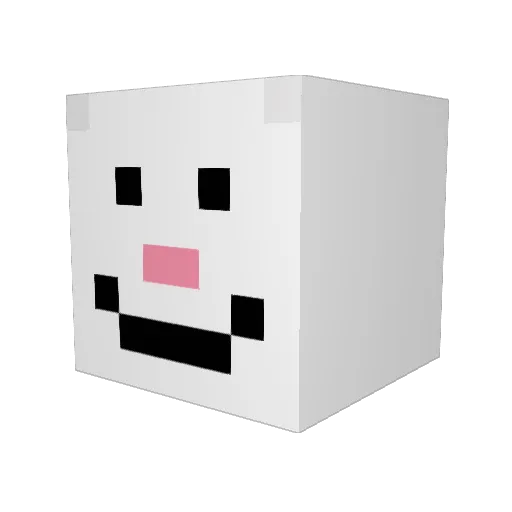 QNPC012 Minecraft avatar head, 3D render