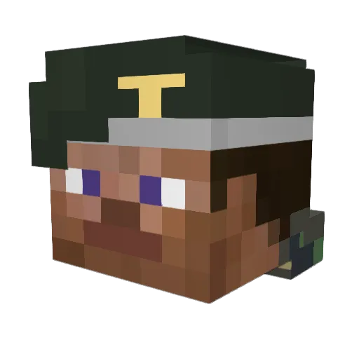 QNji Minecraft avatar head, 3D render