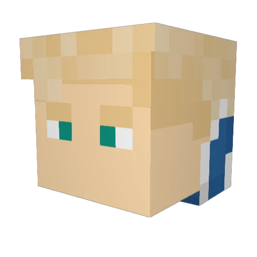 QP3133 Minecraft avatar head, 3D render