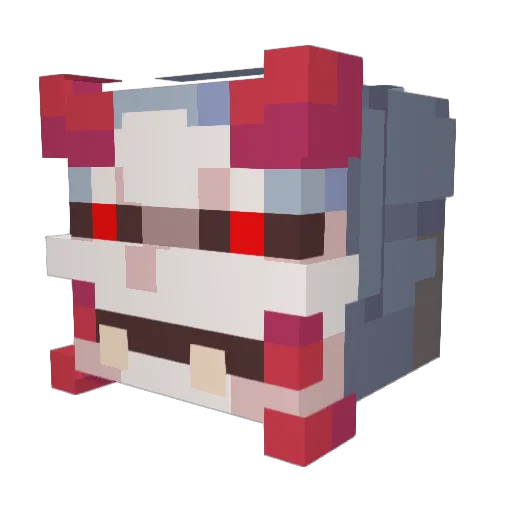 QPandarQ Minecraft avatar head, 3D render