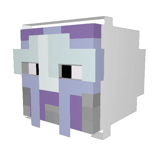 QQ70 Minecraft avatar head, 3D render