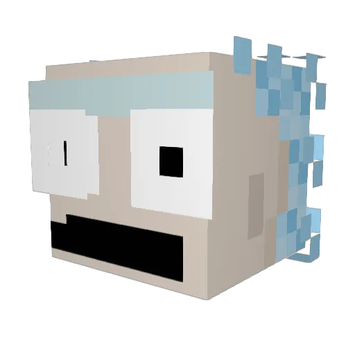 QQBoo_ Minecraft avatar head, 3D render