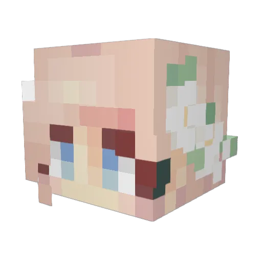 QQMolly Minecraft avatar head, 3D render