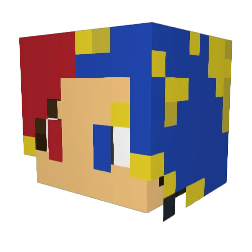 QQQ_ Minecraft avatar head, 3D render
