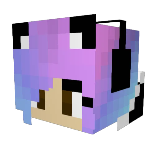 QQWWHi Minecraft avatar head, 3D render